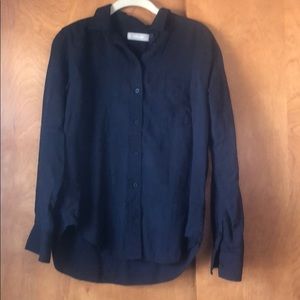 Everlane double-gauze button down, black, size 4
